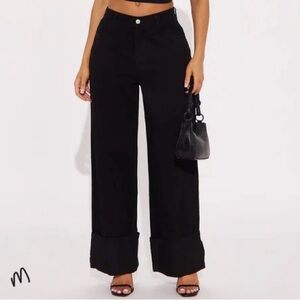 Fashion Nova Black Wide Leg Pants